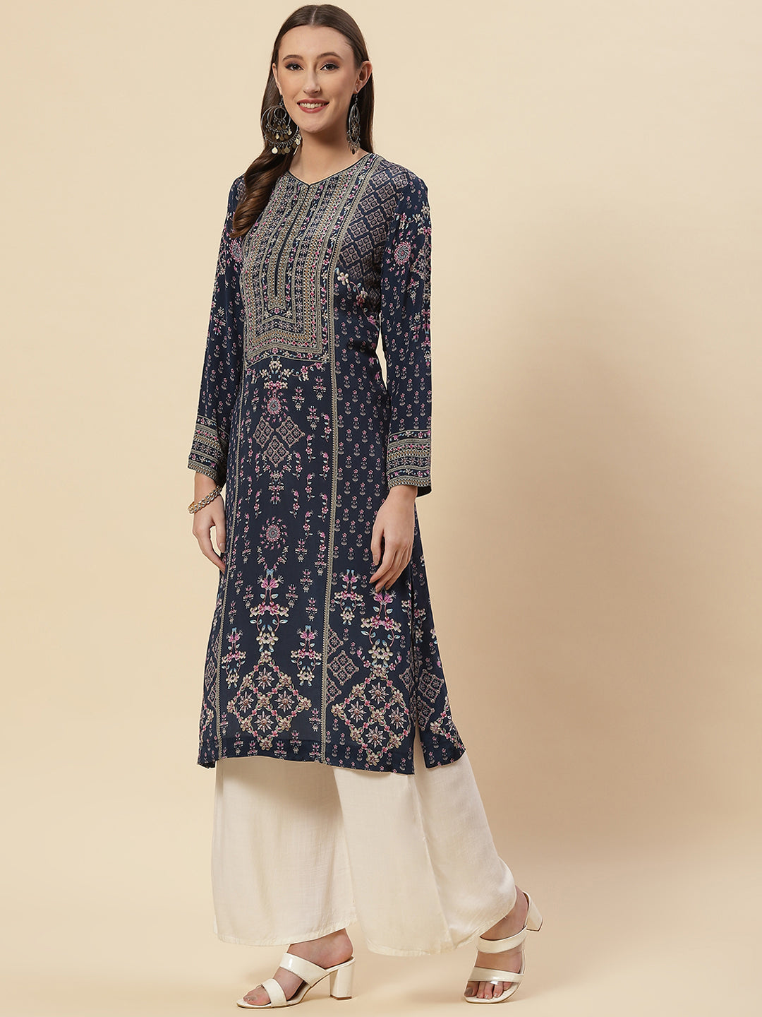 Printed Crepe Kurta