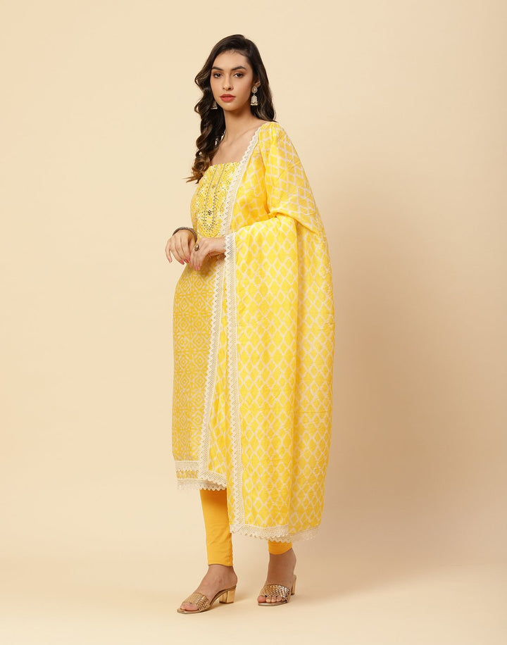 Printed Chanderi Suit Piece