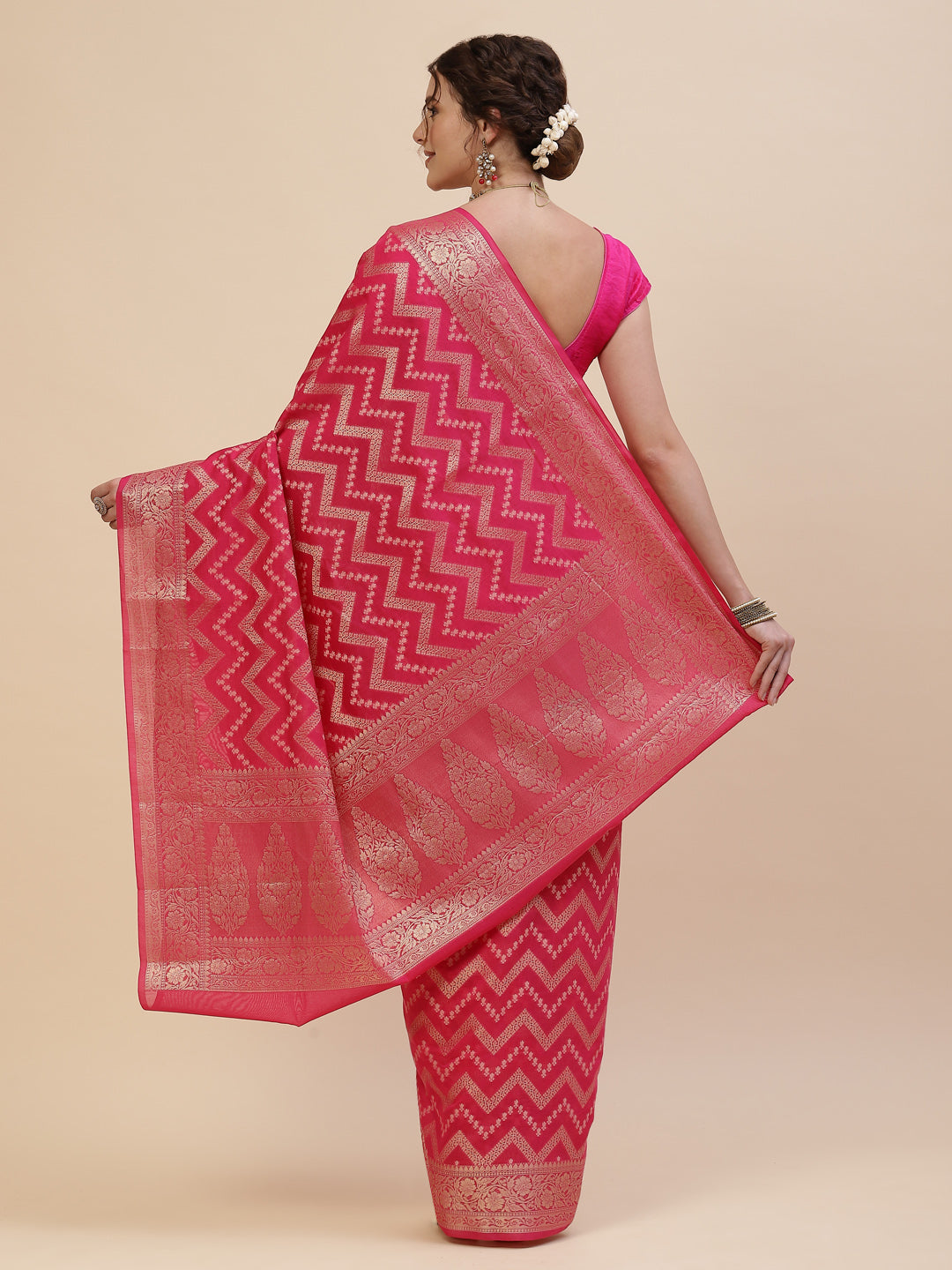 Zari Jaal Cotton Woven Saree