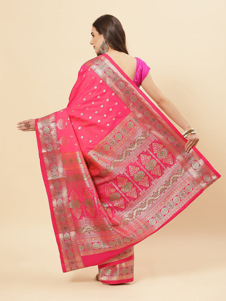 Art Handloom Saree with Zari Border Booti