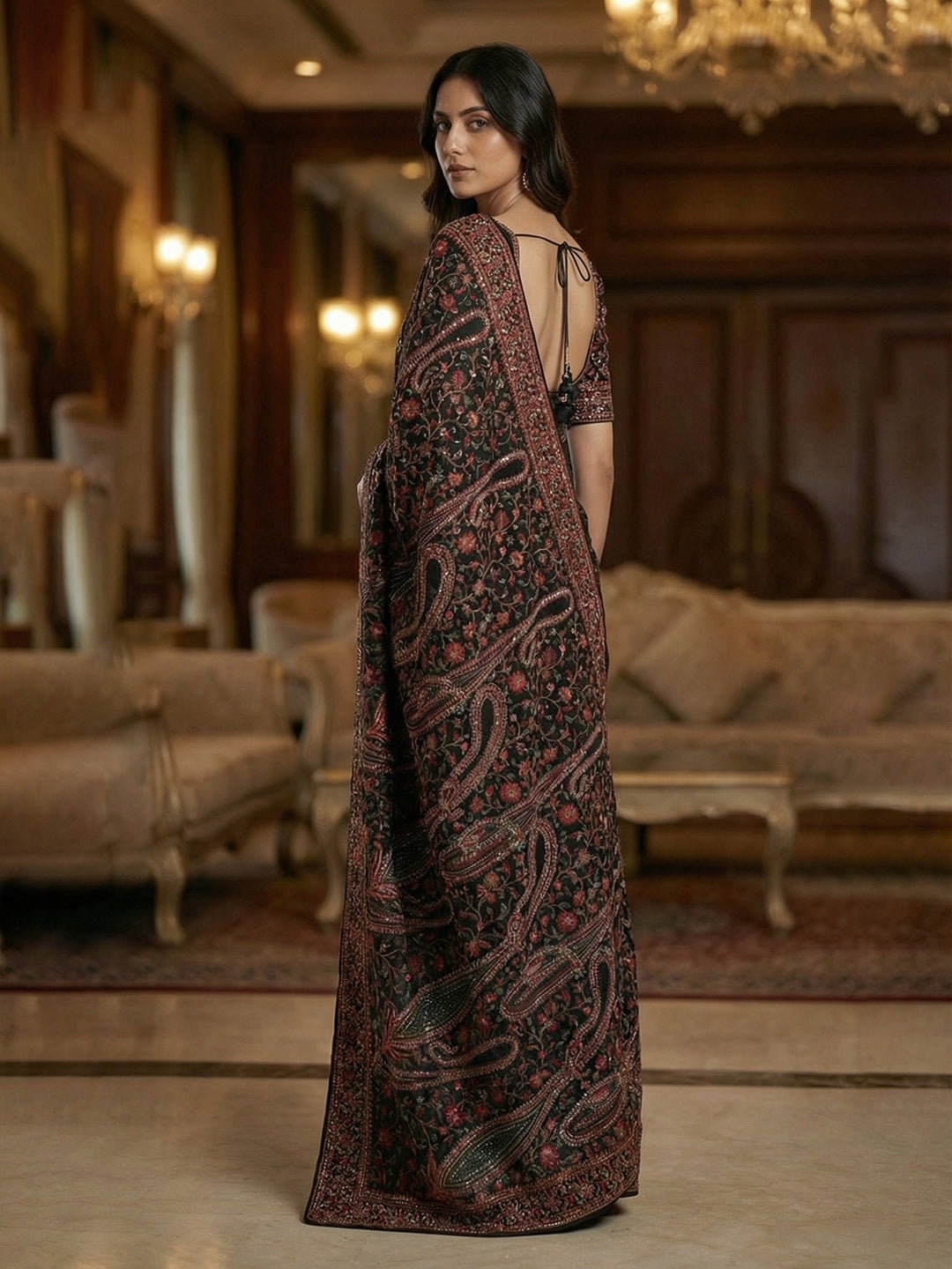 Embroidered Georgette Saree