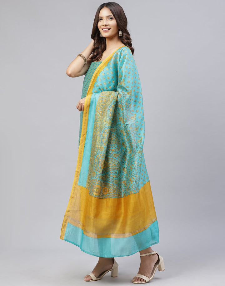 Fine Chanderi Printed Suit Piece