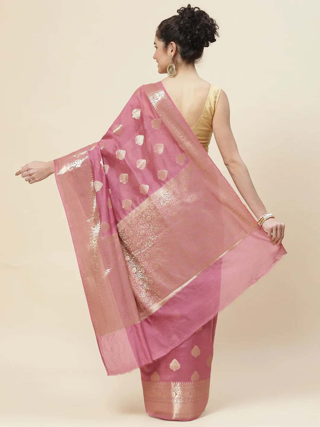 Zari Booti Cotton Woven Saree