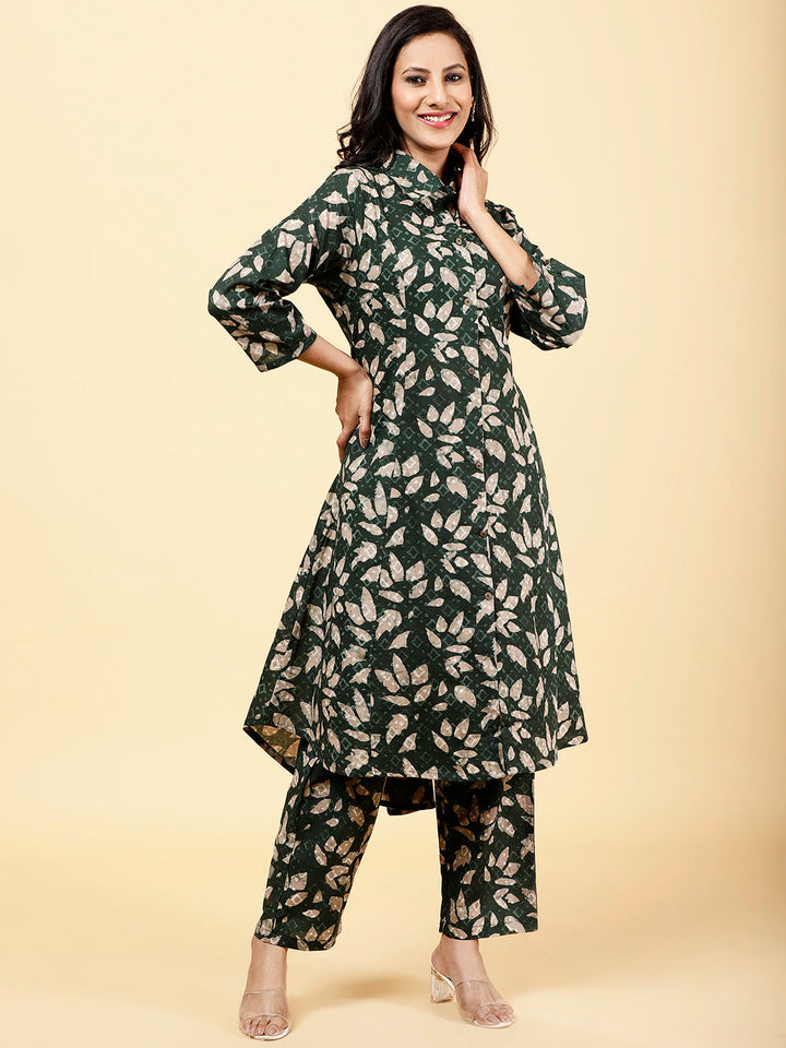 Printed Cotton Kurta With Pants