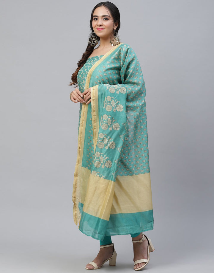 Fine Chanderi Printed Suit Piece