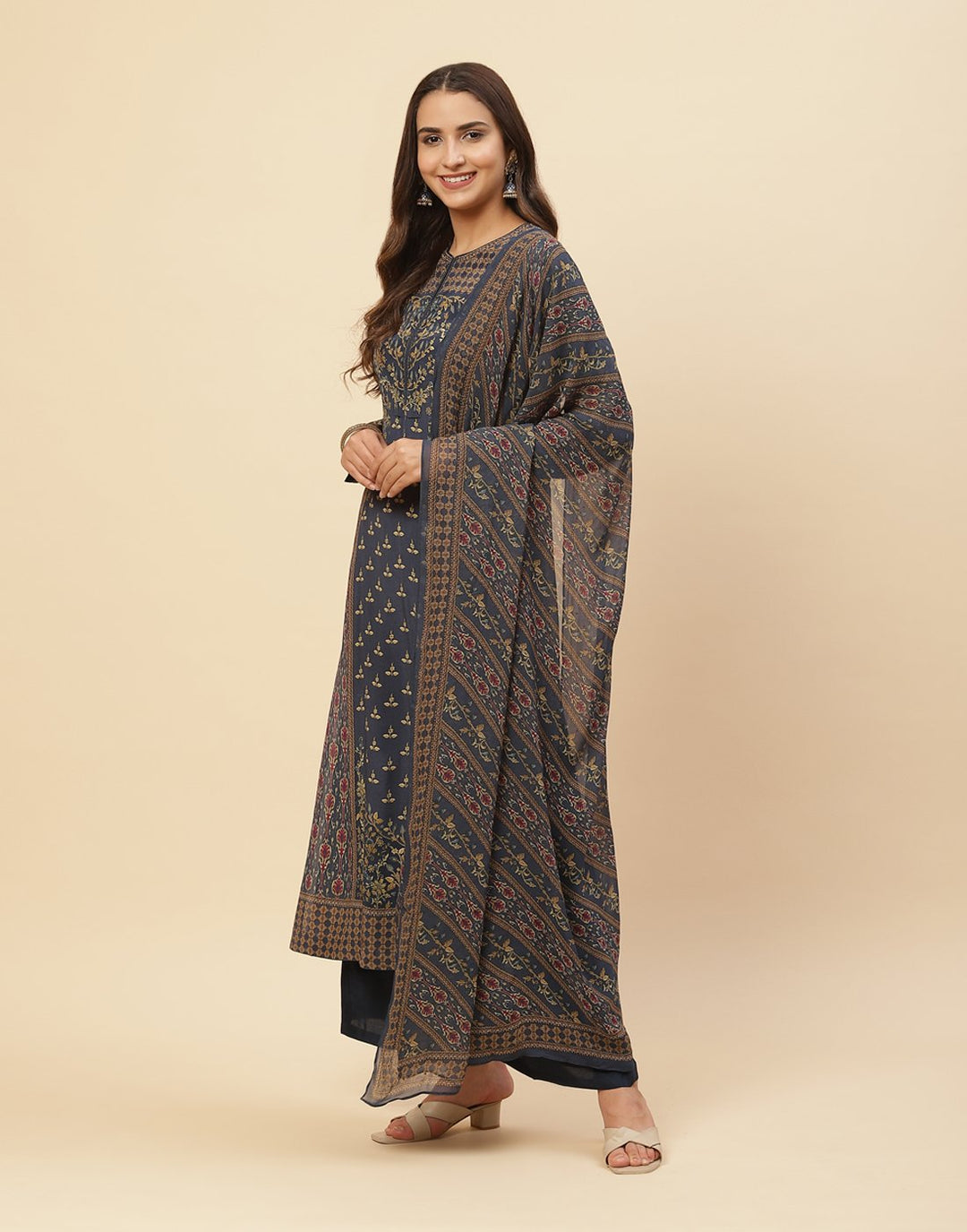 Digital Printed Crepe Salwar Kameez Stitched Suit With Georgette Dupatta