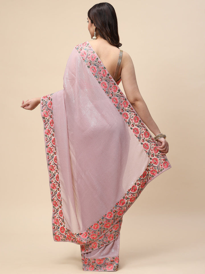 Sequin Embroidered Georgette Saree