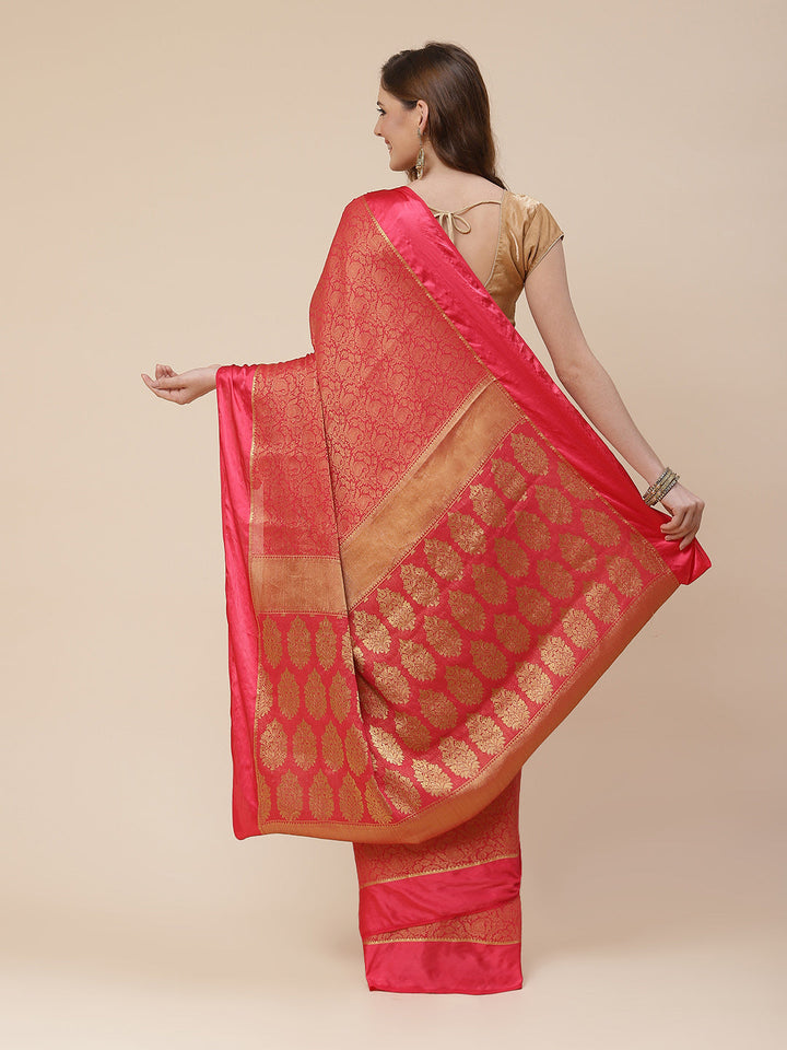 Light Brocade Georgette Plain Saree