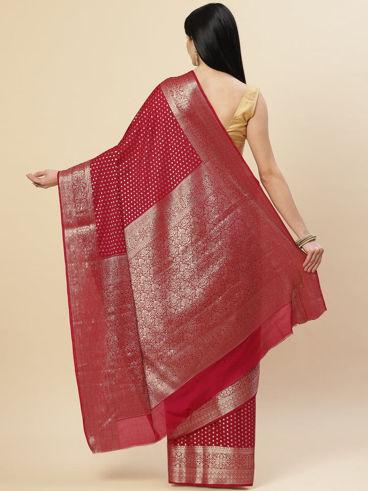 Zari Booti Georgette Plain Saree