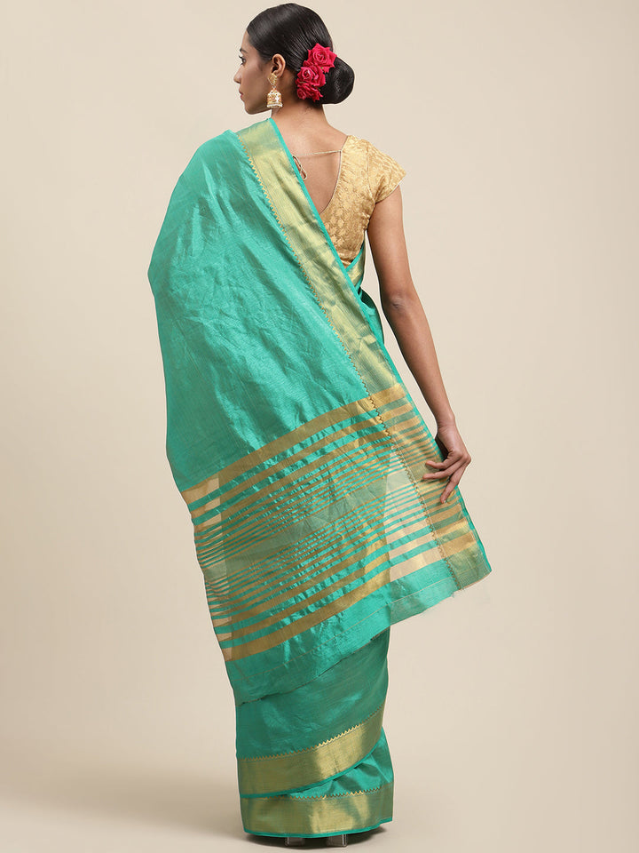 Plain Zari Border Art Handloom Woven Saree