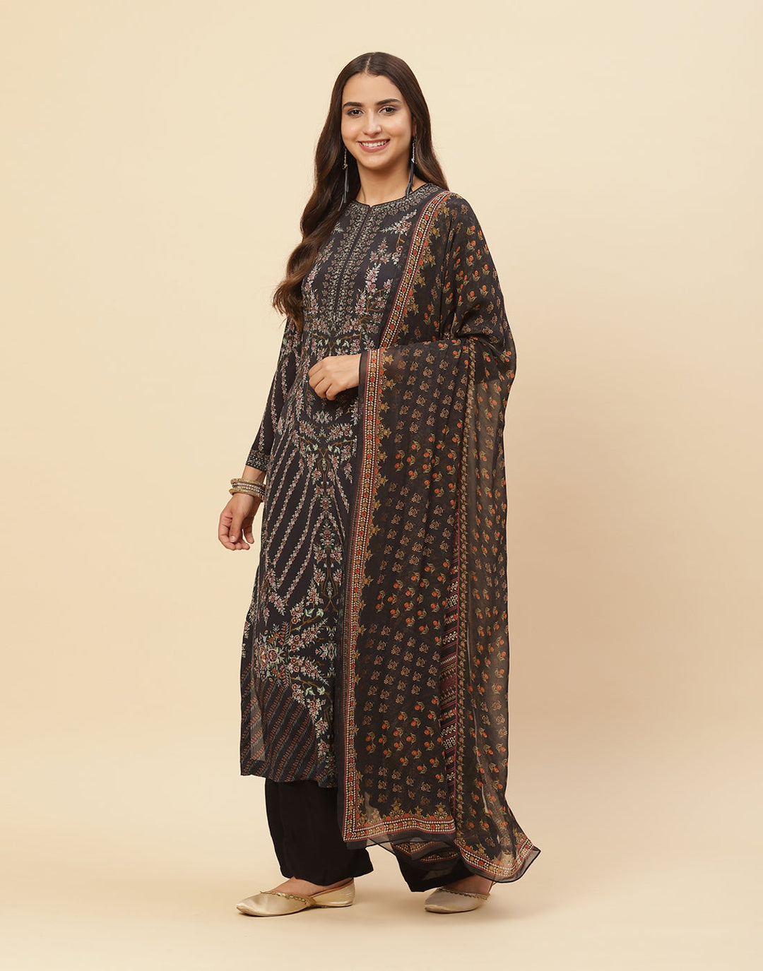 Digital Printed Crepe Salwar Kameez Stitched Suit With Georgette Dupatta