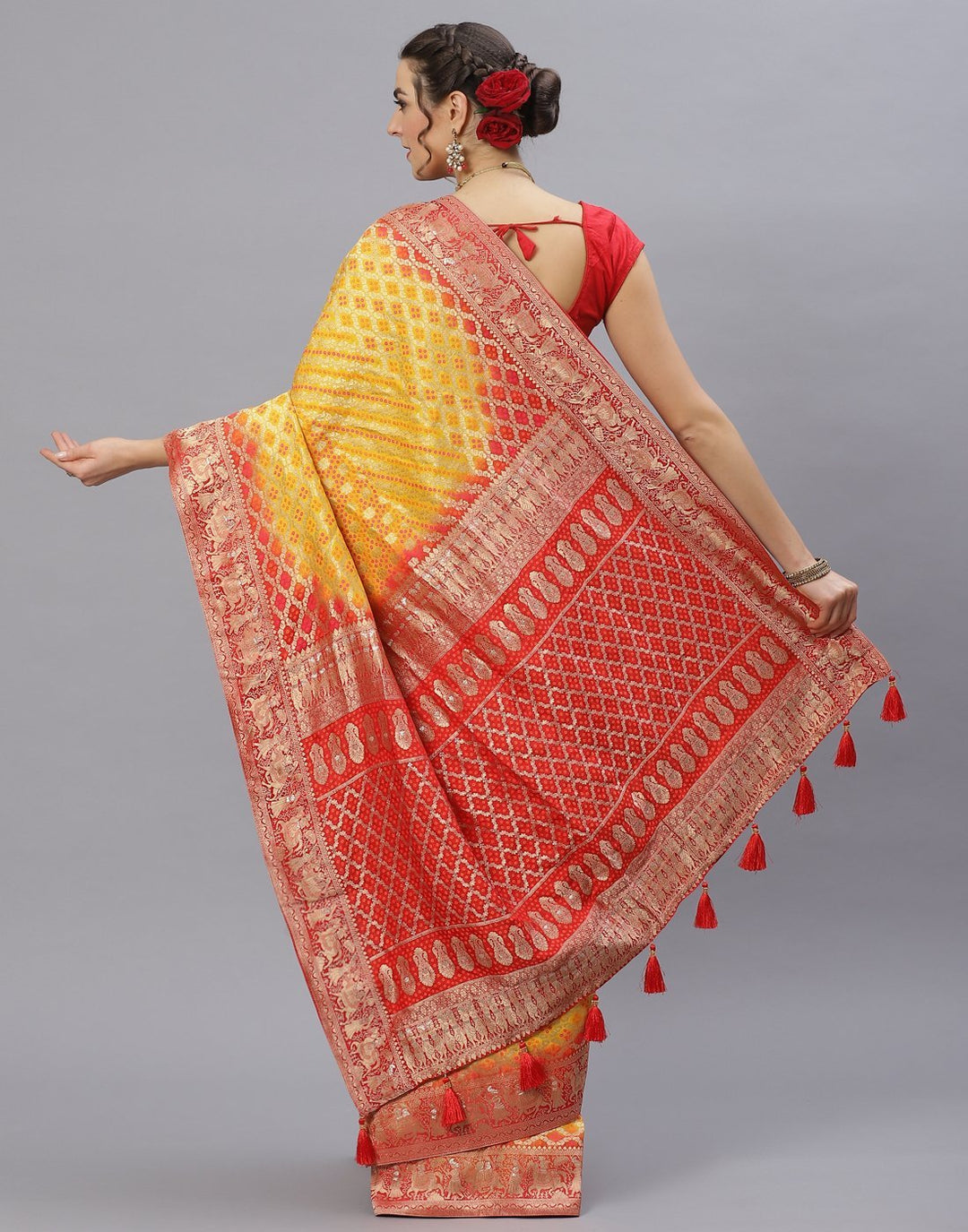 Banarasi Art Handloom Mustard Saree