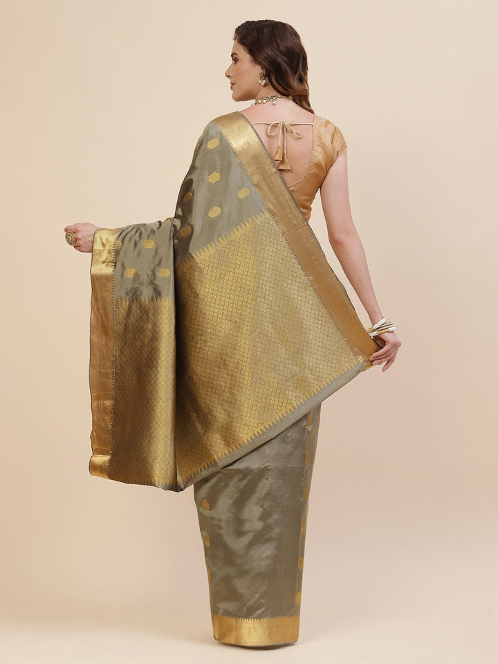 Zari Border Booti Handloom Woven Saree