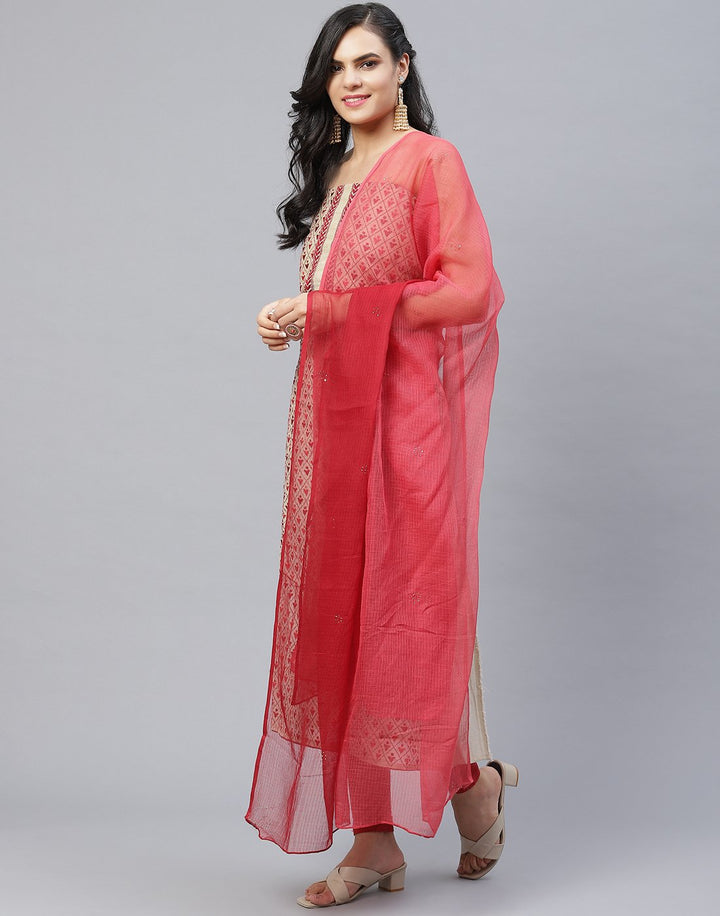 Chanderi Embroidered Suit Piece