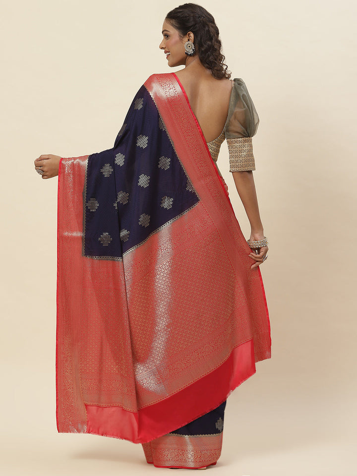 Zari Border Plain Crepe Saree