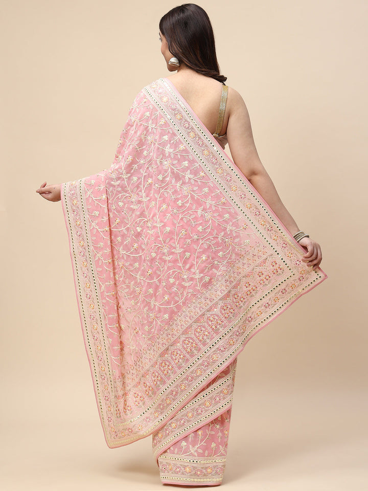 Resham Jaal Embroidered Georgette Saree