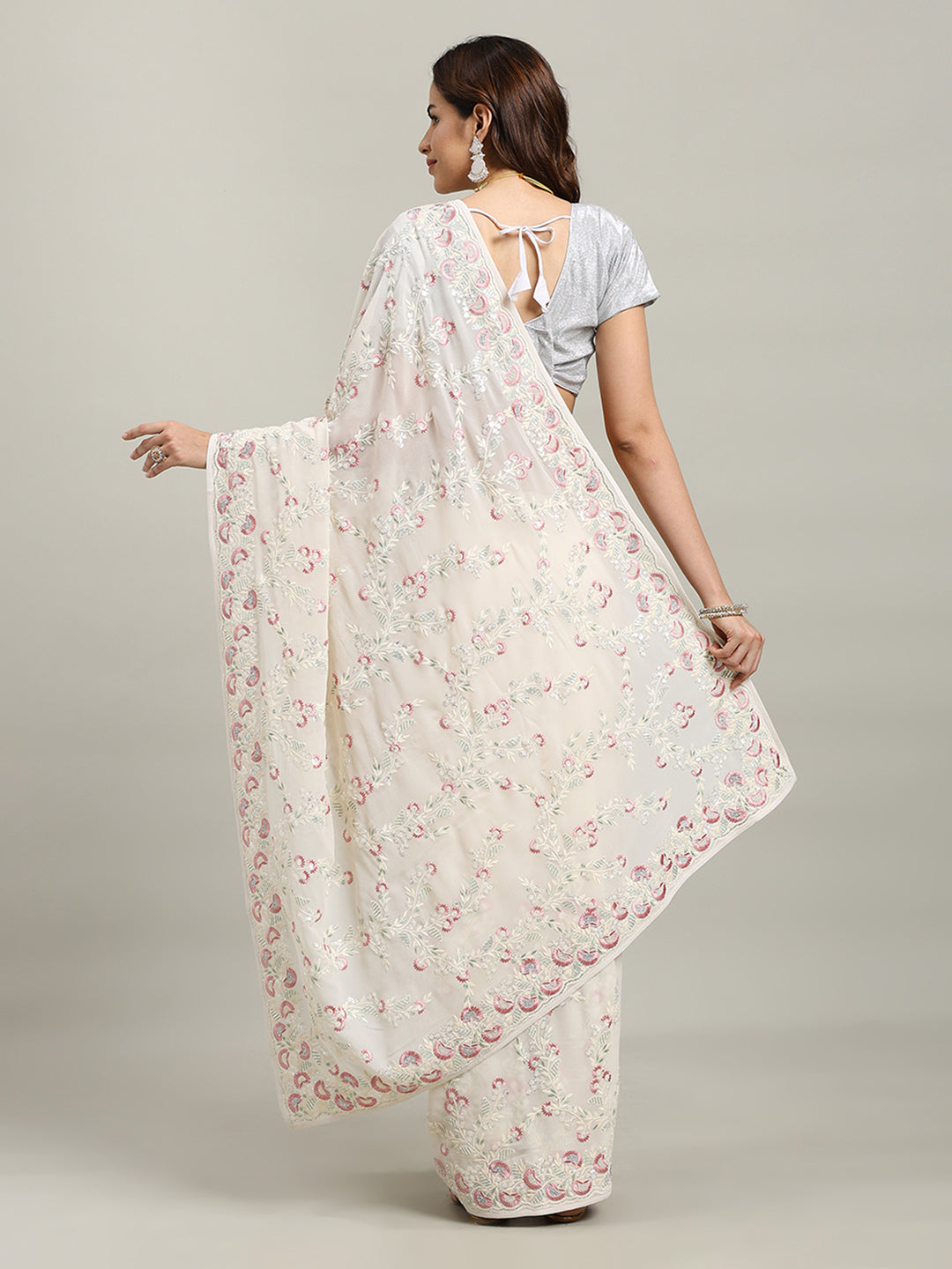 Cutdana Embroidery Georgette Saree