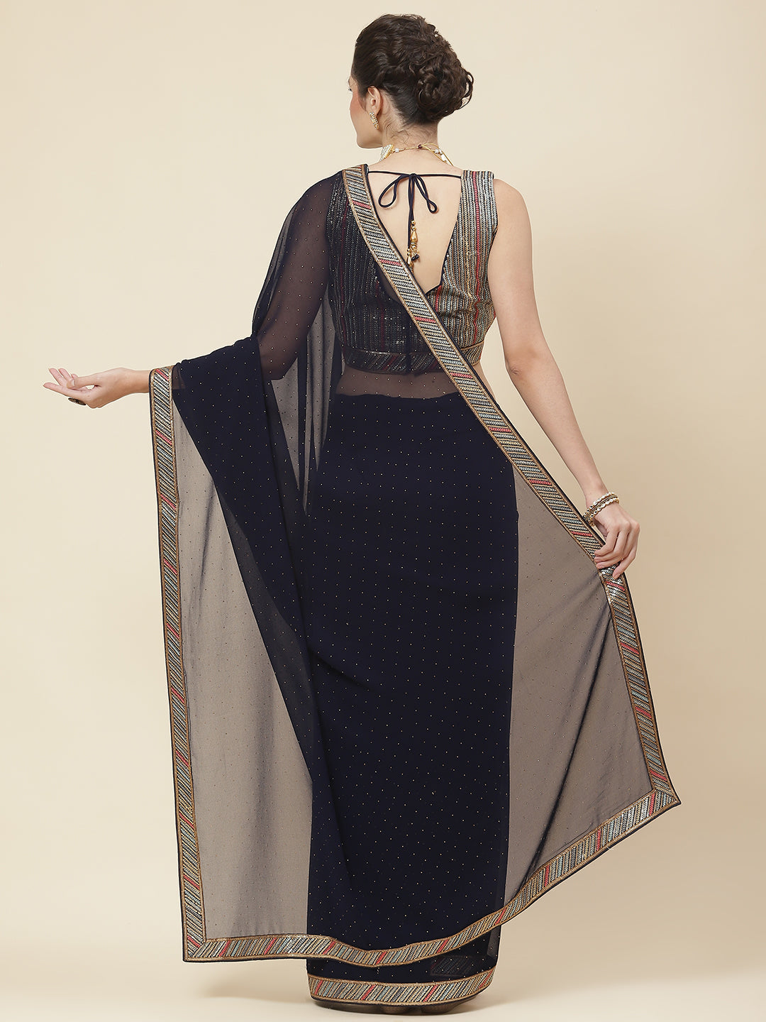 Stone Embroidered Georgette Saree