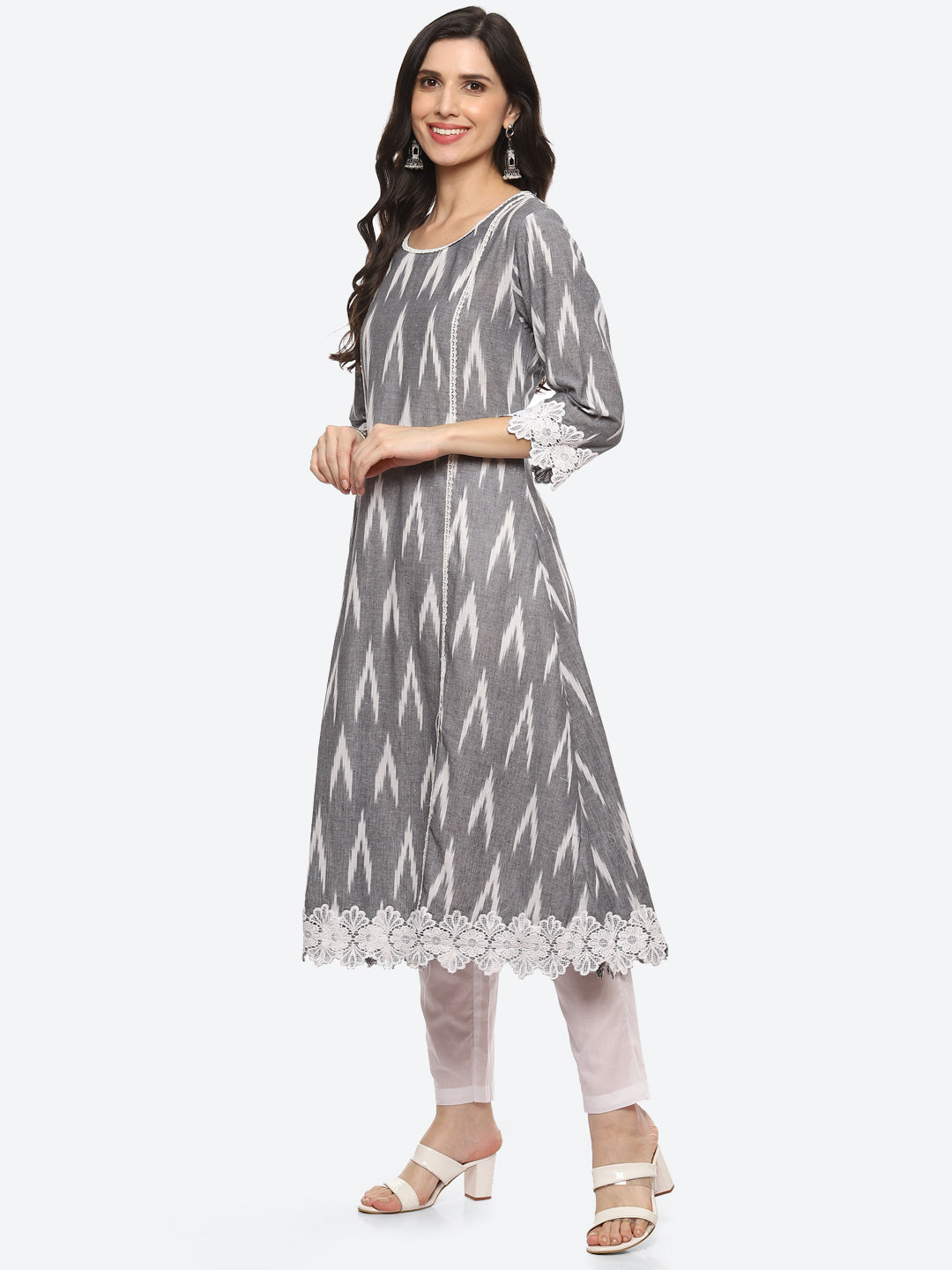 Printed Cotton Kurta With Pant