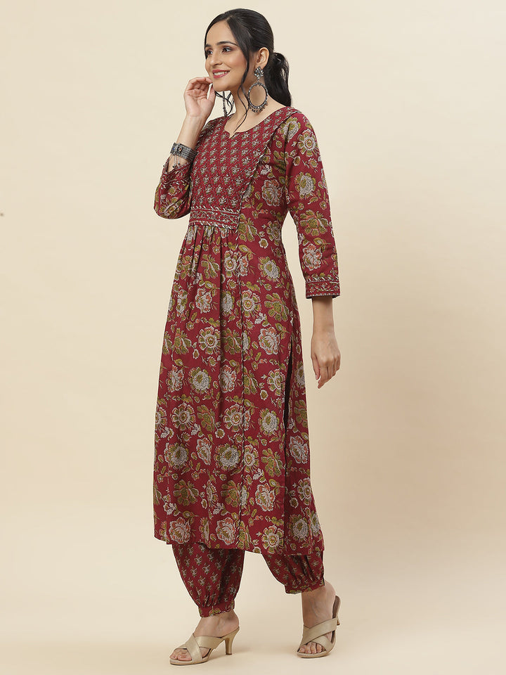 Printed Cotton Kurta With Pants