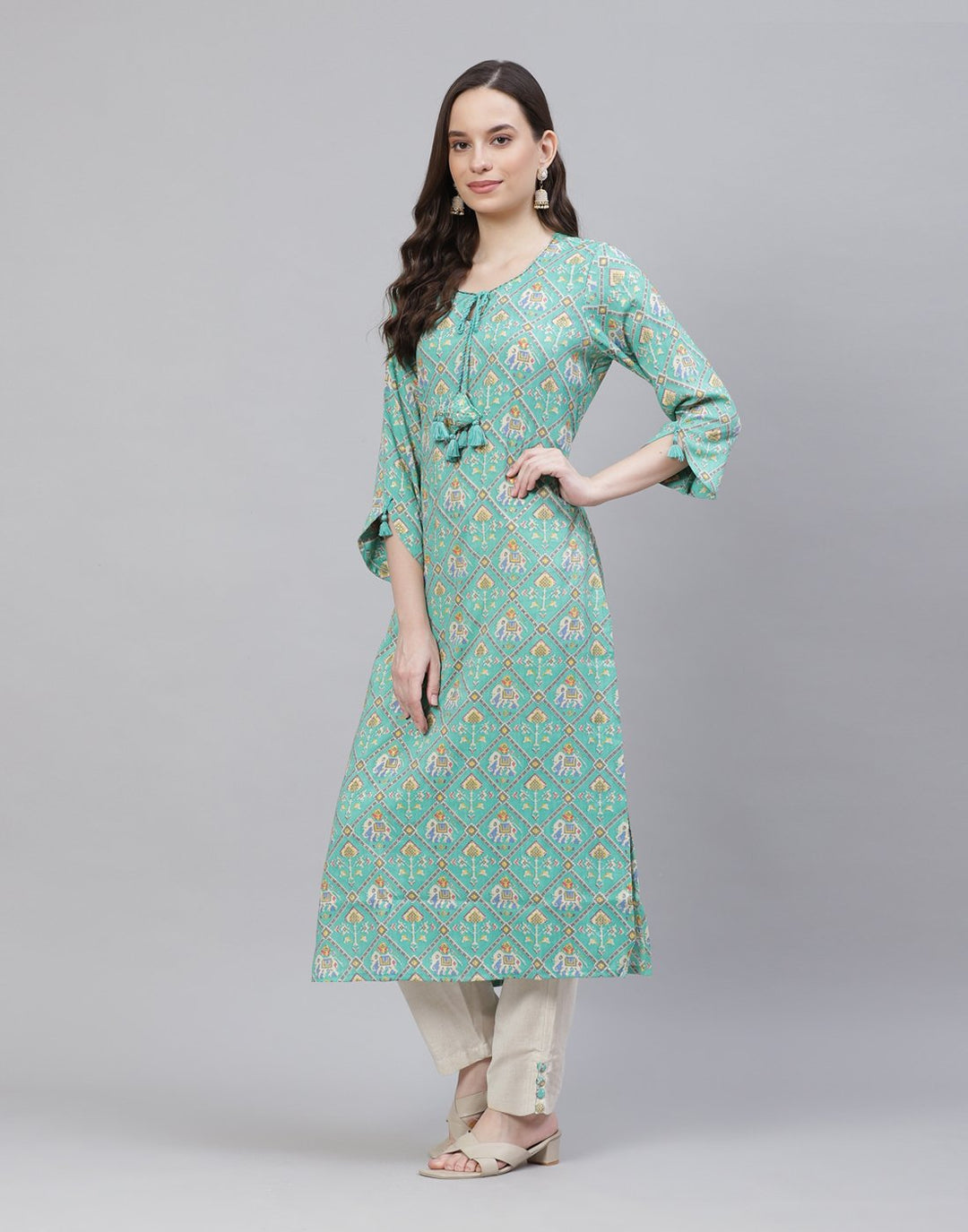 Printed Rayon Kurti With Pant