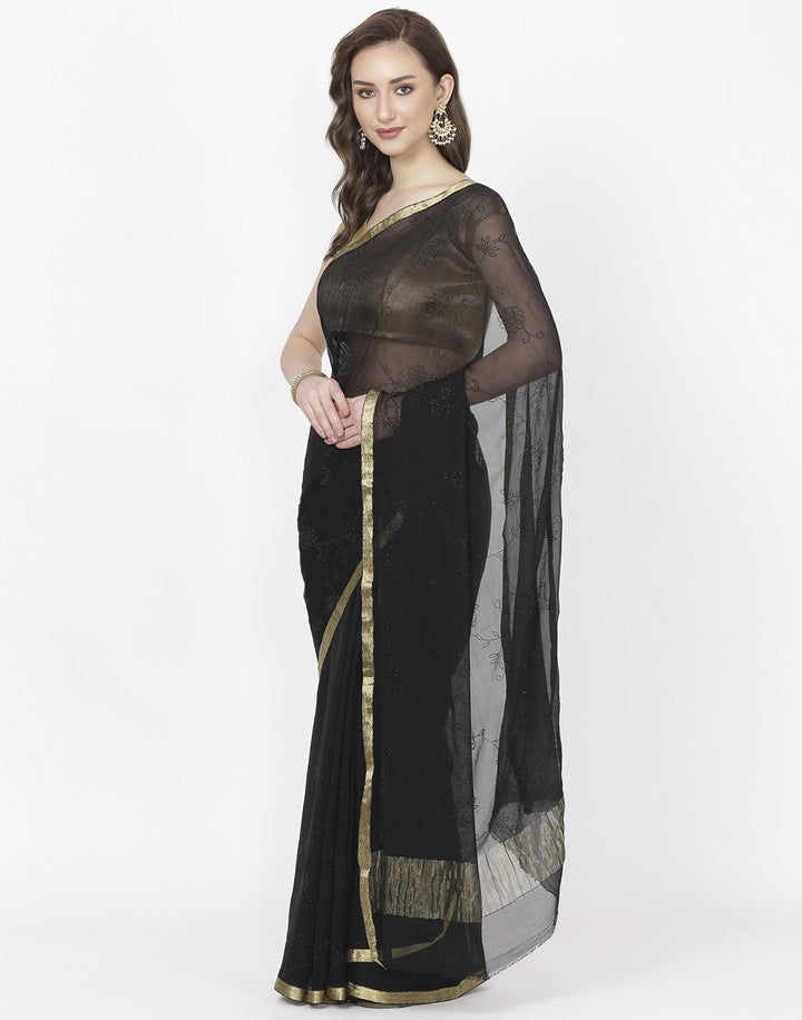 Black Chiffon Saree