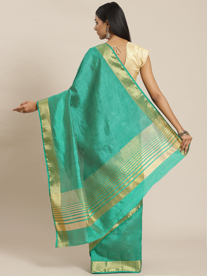 Plain Zari Border Art Handloom Woven Saree