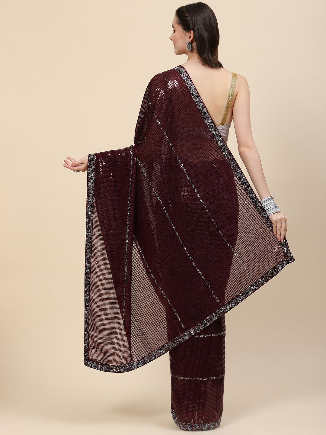 Sequin Embroidered Georgette Saree