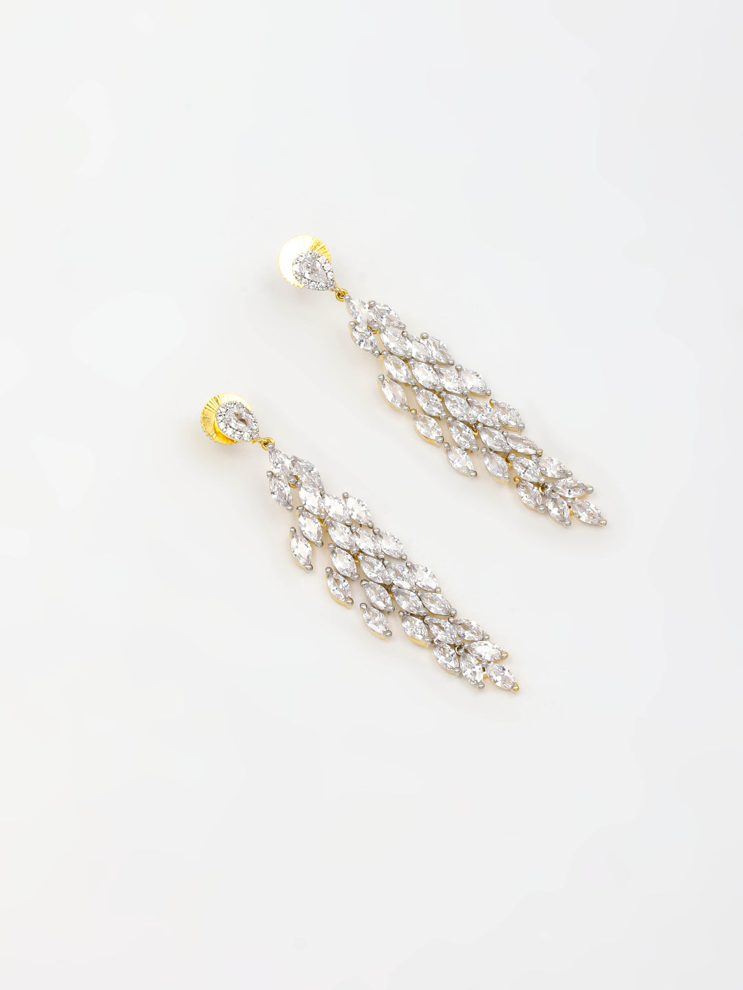Gold &amp; White Drop &amp; Dangler Earrings