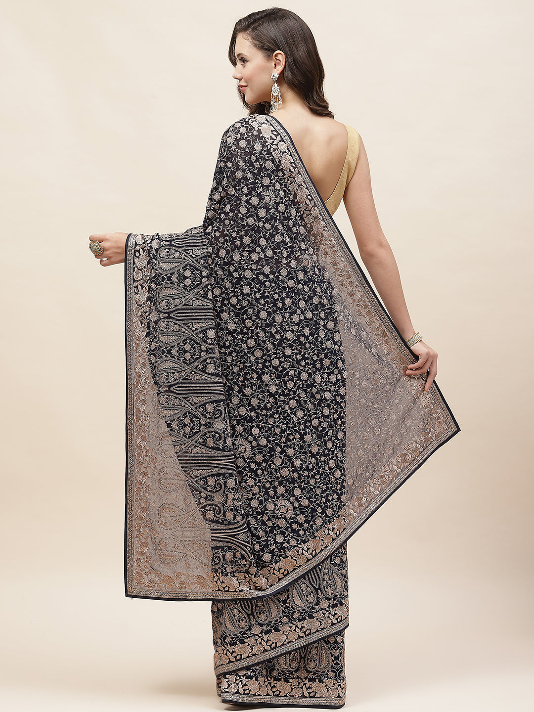 Resham Jaal Embroidery Georgette Saree
