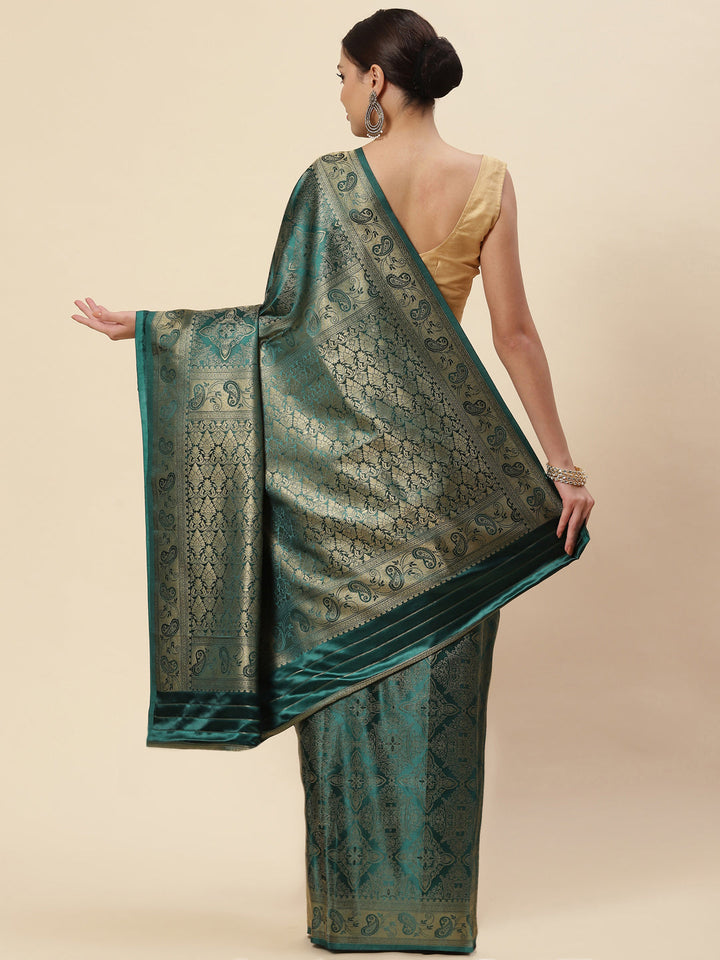 Zari Jaal Satin Woven Saree