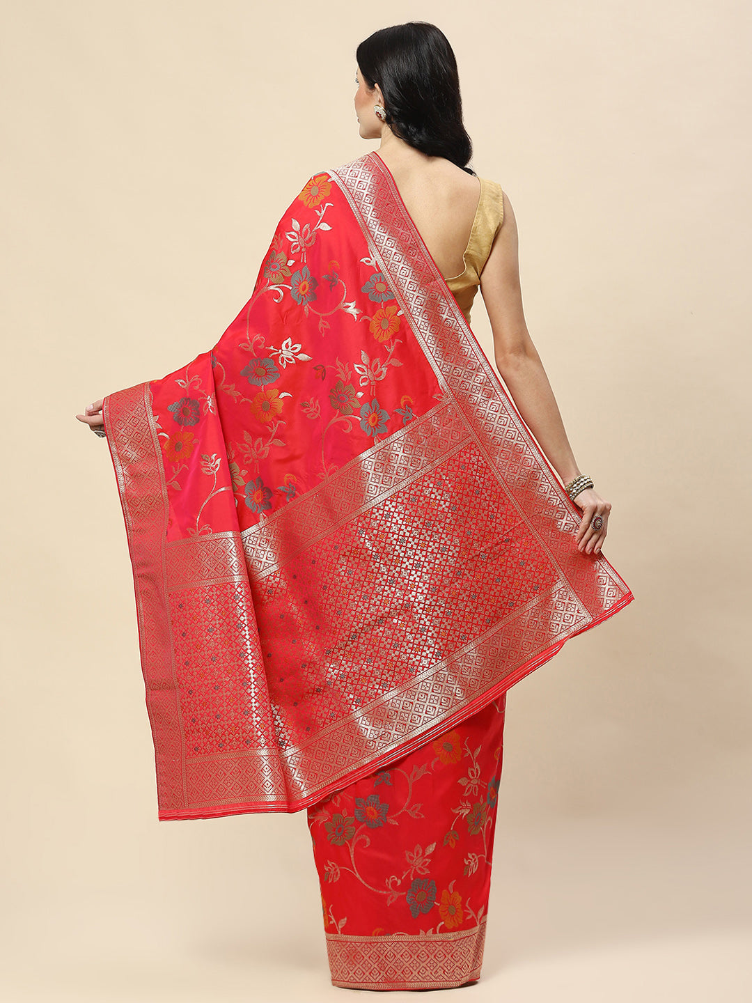 Zari Jaal Woven Art Silk Banarsi Saree