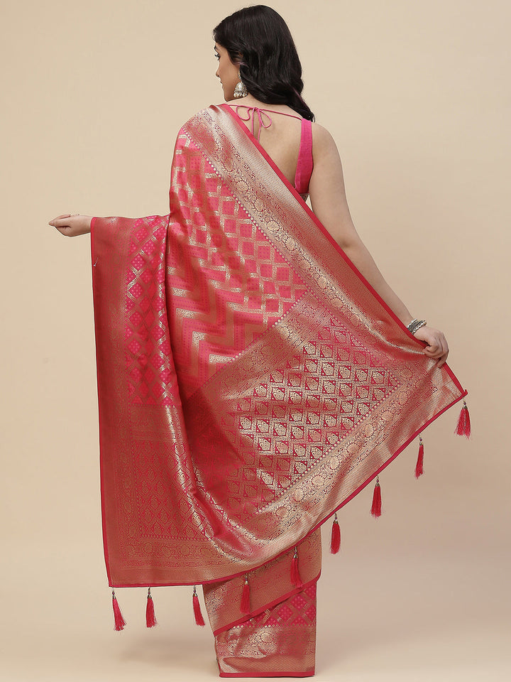 Zari Jaal Handloom Woven Saree
