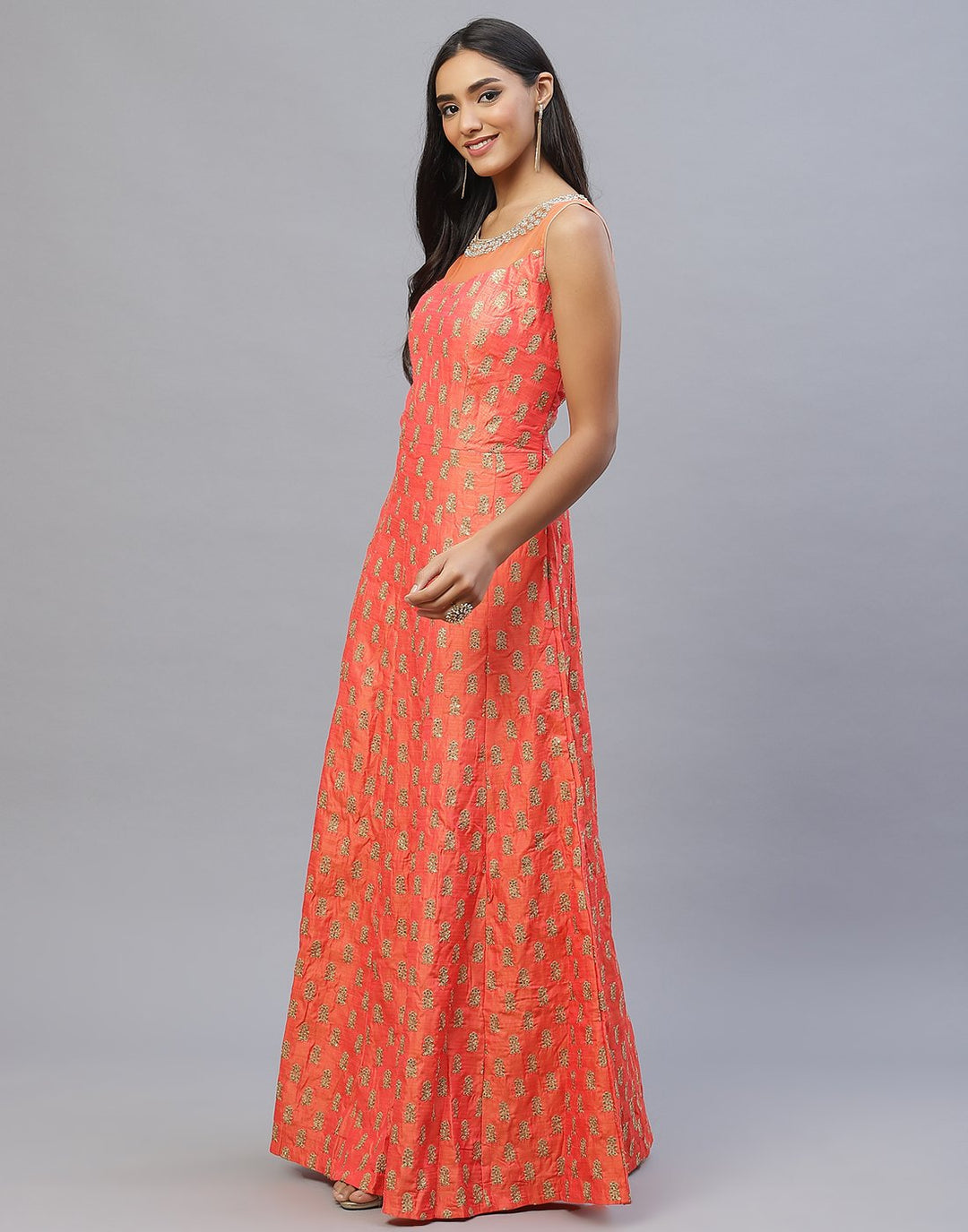 Assorted Handloom Dupion Long Dress