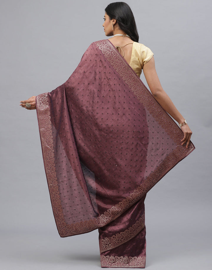Dupion Silk Embroidery Saree