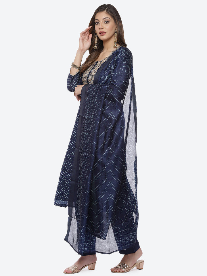 Printed Cotton Stitched Salwar Kameez With Printed Cotton Dupatta