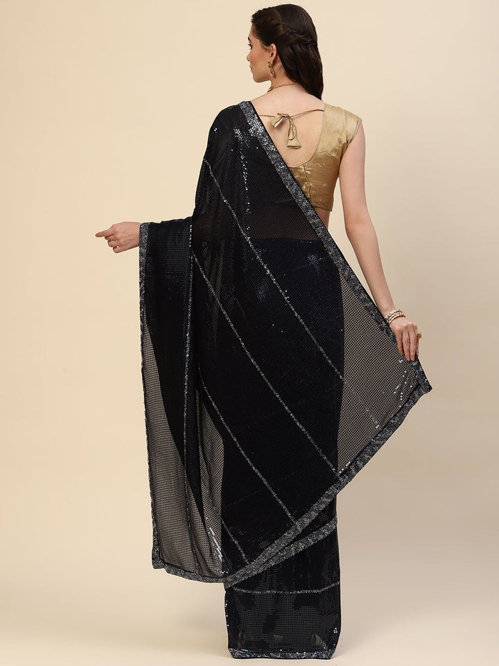 Sequin Embroidered Georgette Saree