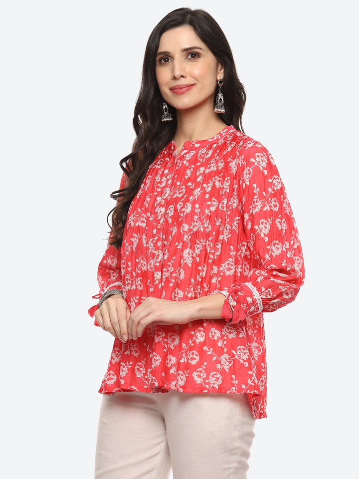 Floral Printed Muslin Kurti