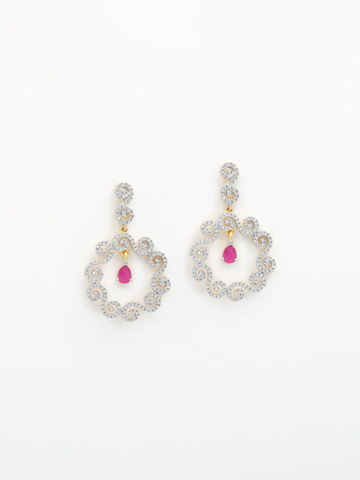 White Stones Drop &amp; Danglers Earrings