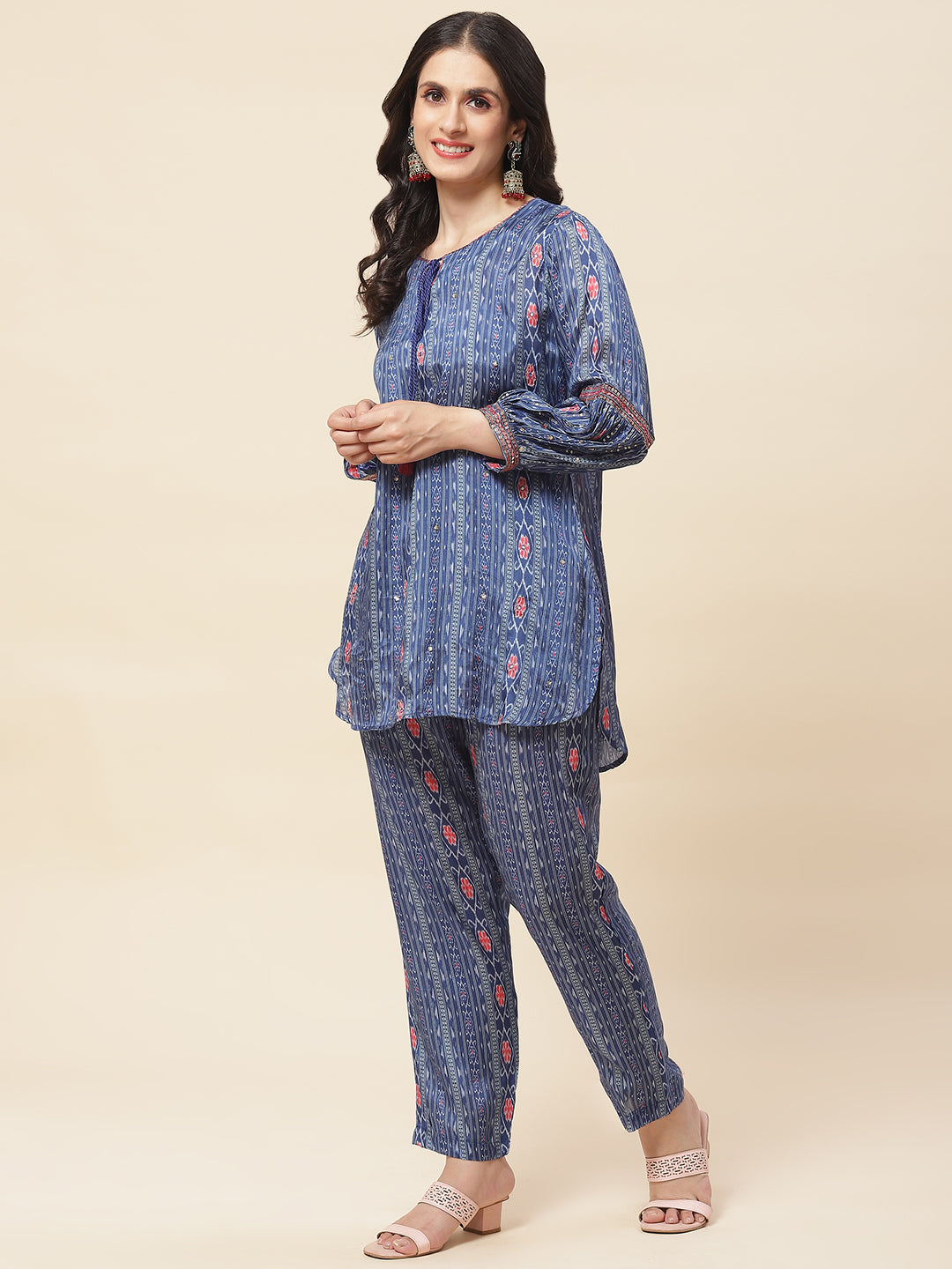 Printed Muslin Kurti With Pants