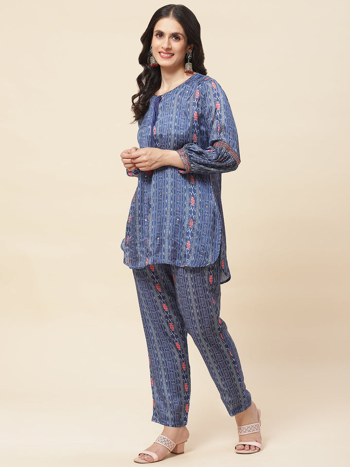 Printed Muslin Kurti With Pants