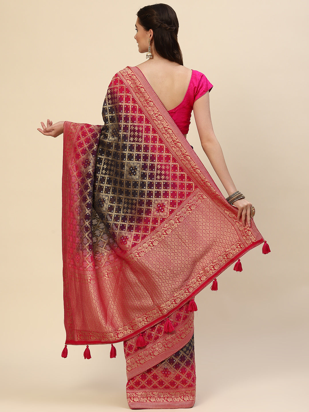 Gharchola Georgette Plain Saree