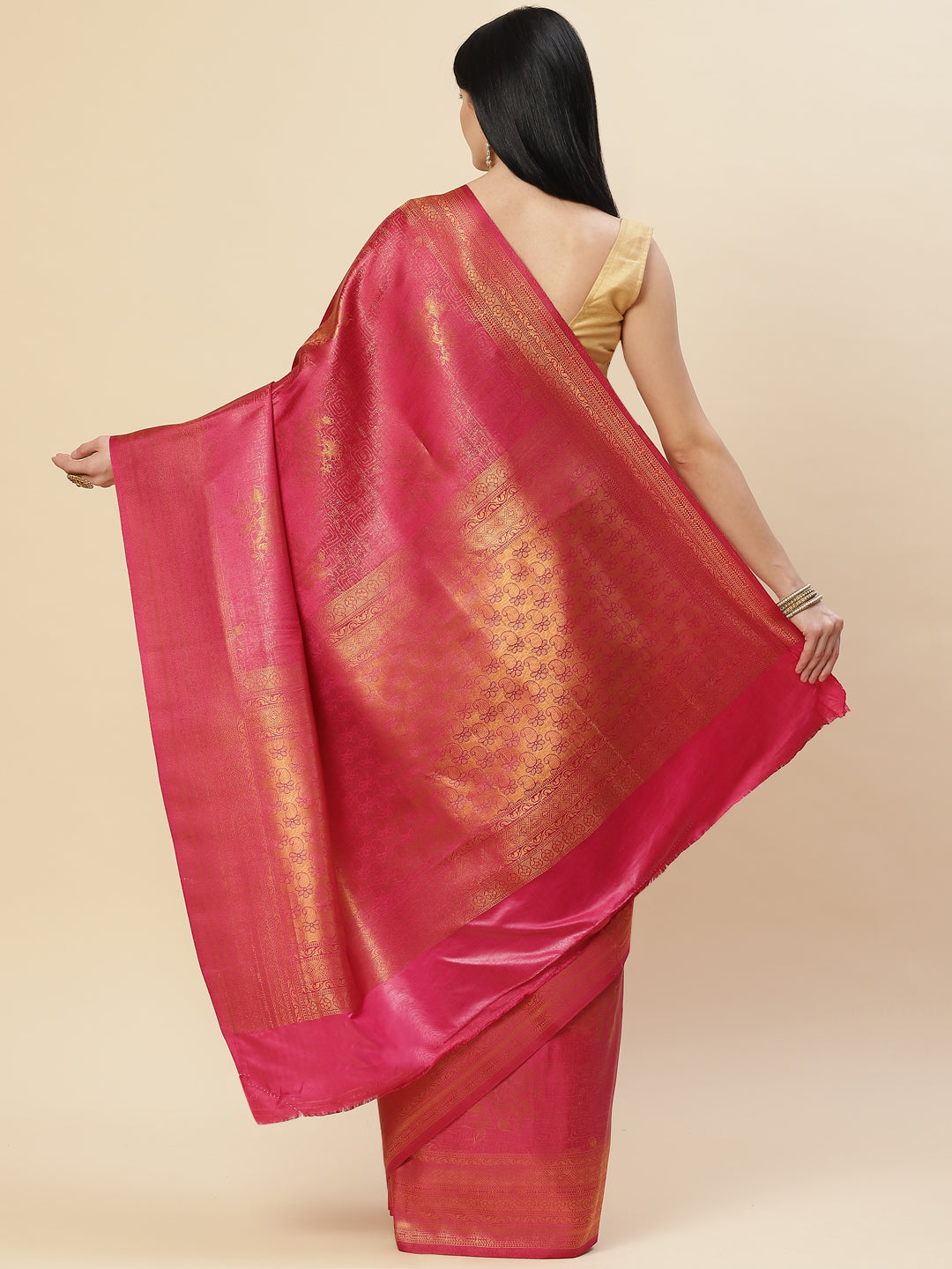 Zari Jaal Handloom Woven Saree