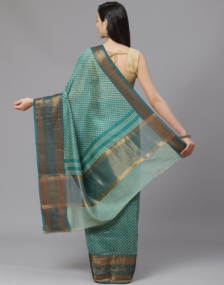 Cotton Printed Saree With Zari Border