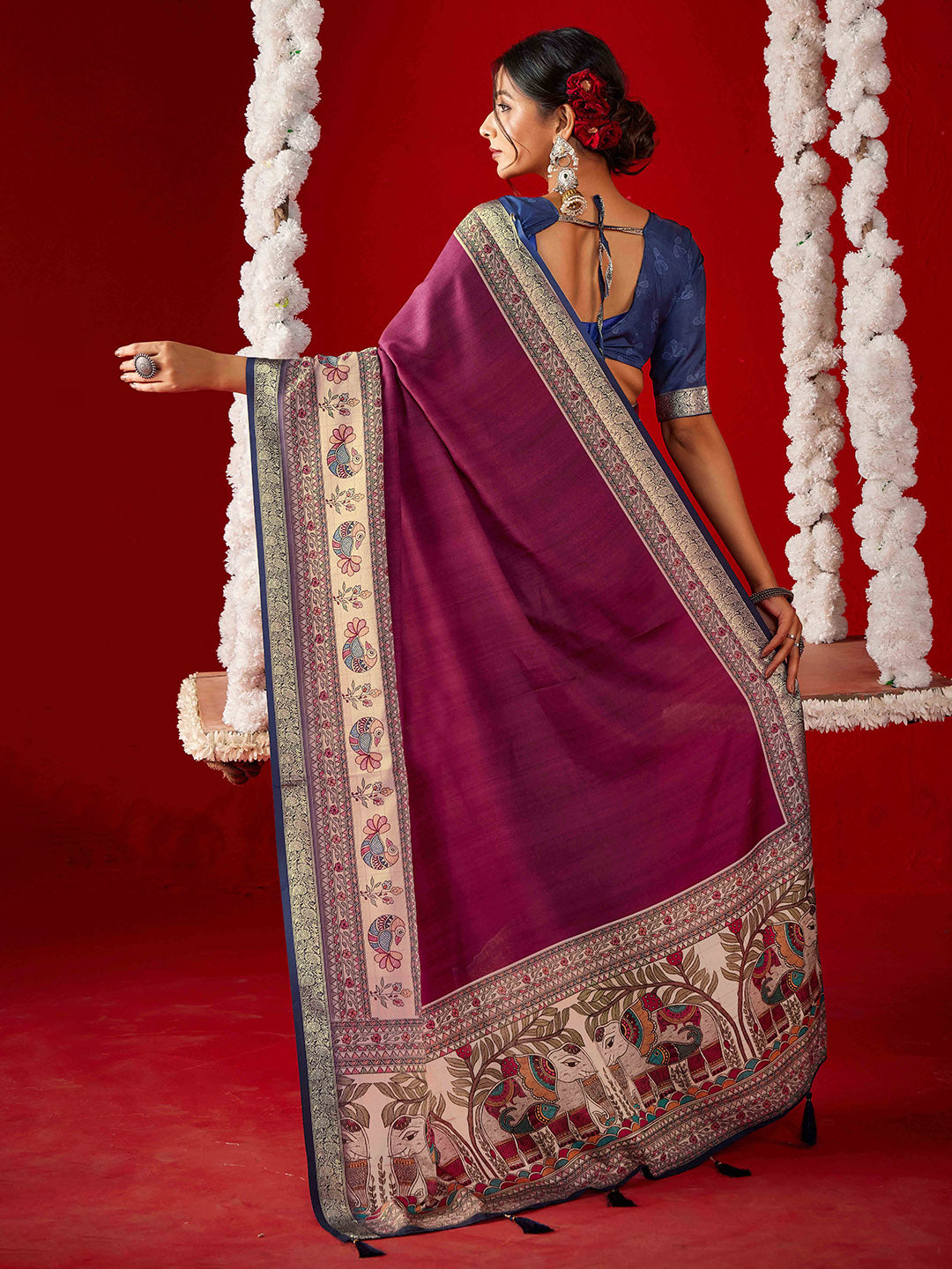 Printed Crepe Saree