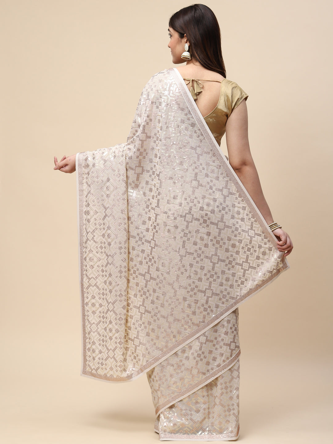 Sequin Embroidered Georgette Saree