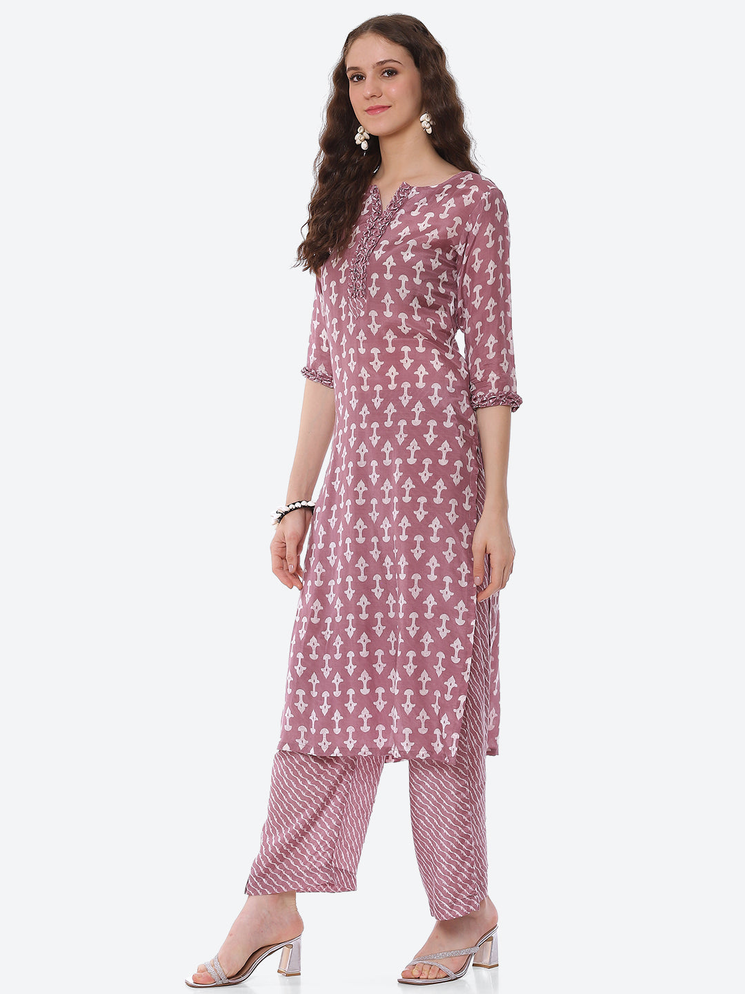 Printed Muslin Kurta With Pant