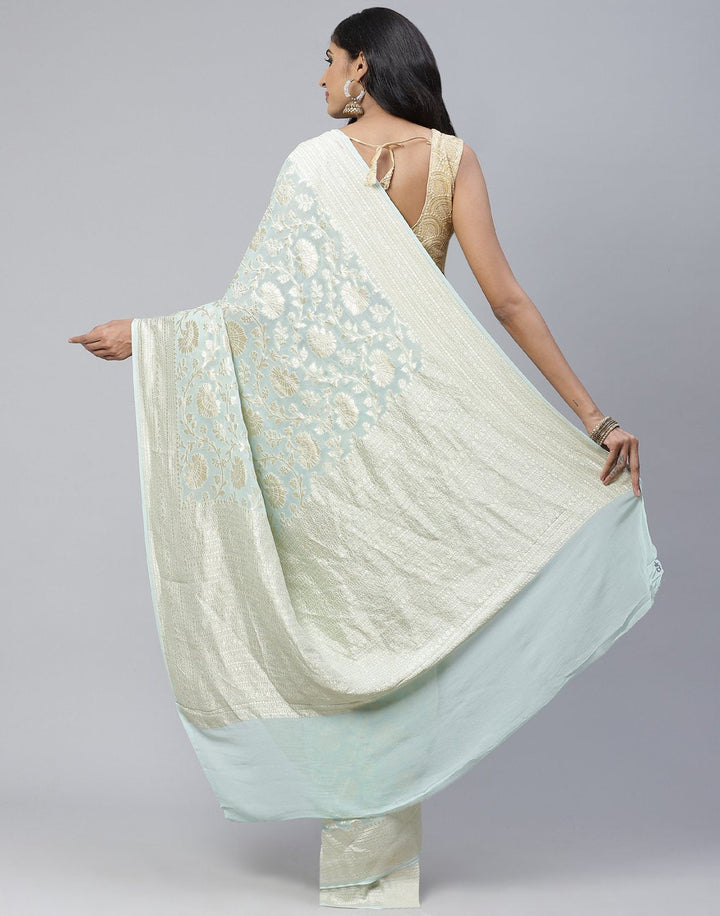 Light Pink Khadi Banarasi Jaal Saree