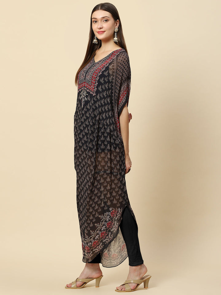 Digital Printed Georgette Kaftan Kurta