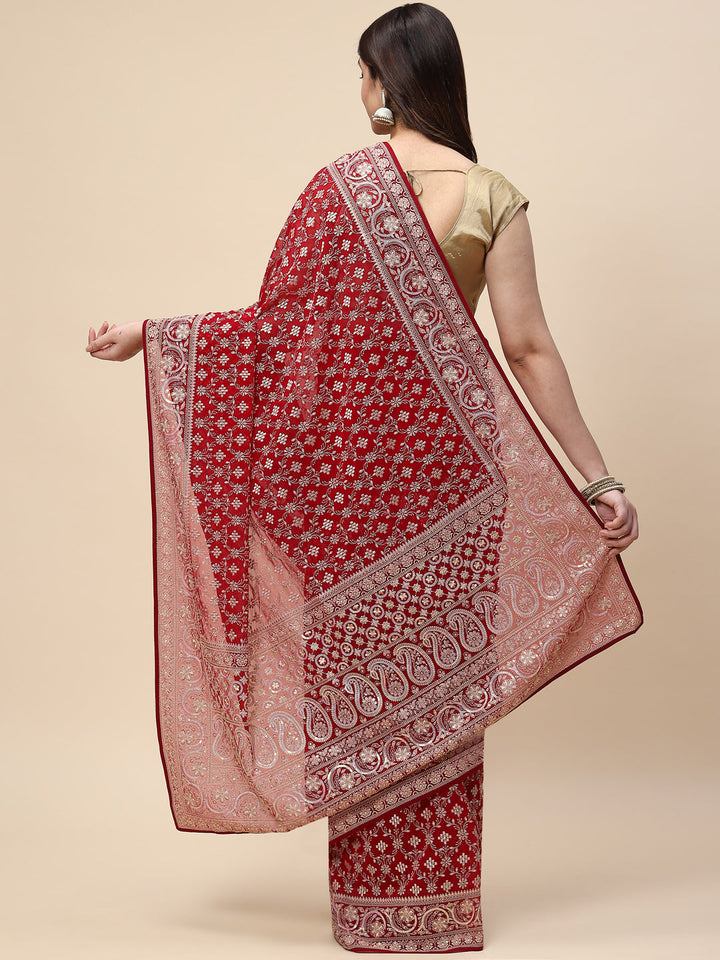 Resham Jaal Embroidered Georgette Saree